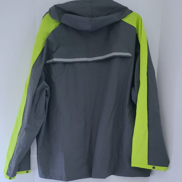 COLEMAN RAIN JACKET- MENS XL/2XL | GRAY & NEON YELLOW | WORKWEAR + GORPCORE - Picture 11 of 11